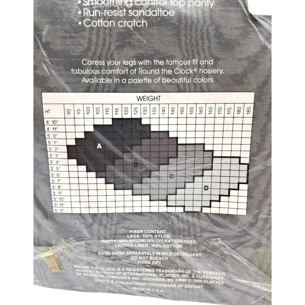 Round The Clock Control Top Pantyhose Ruby Stretch Sheer Size C (Model) Run-Resi
